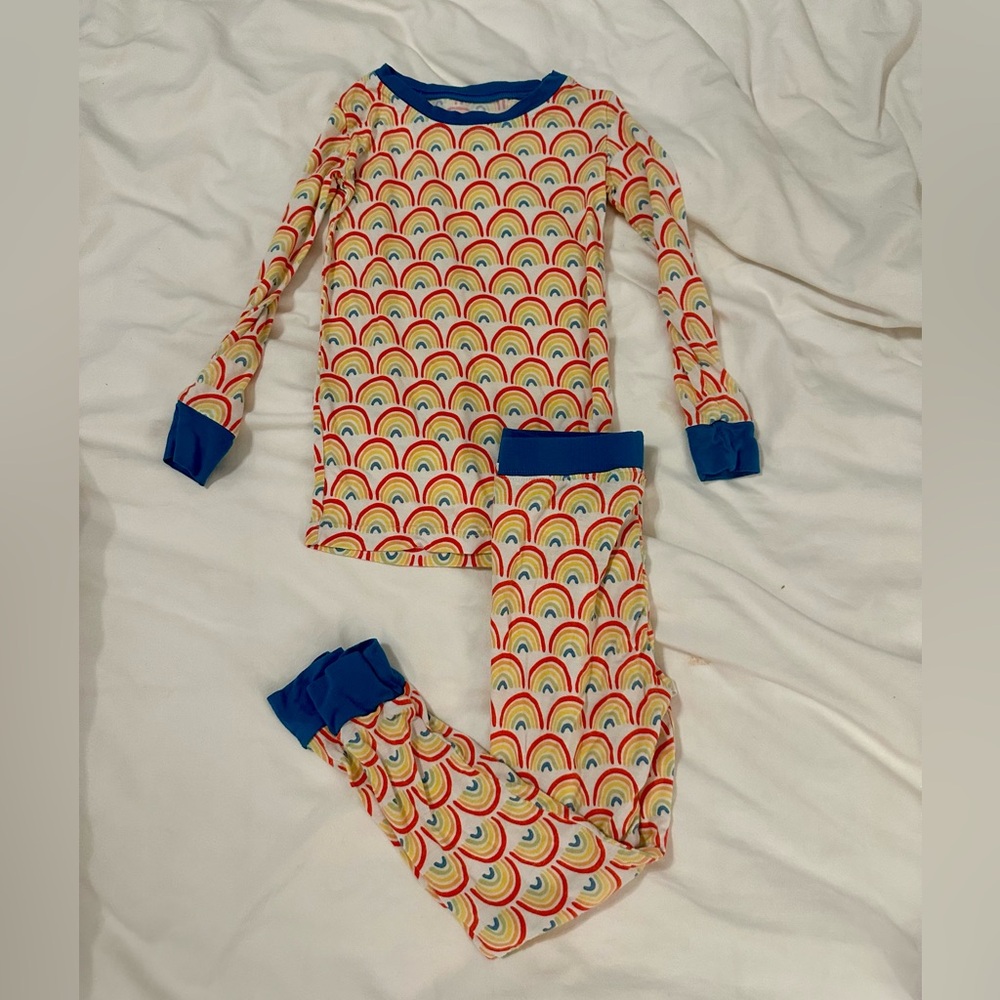 Rainbow Kids Pajamas with Blue Accents
